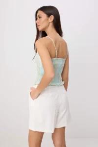 TRENDYOLMİLLA Green Collar Laced Sleeveless Weaving Blouse - Image 4