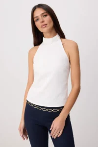 TRENDYOLMİLLA WHITE Barbell Collar DENIM Blouse - Image 3