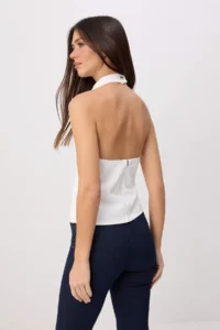 TRENDYOLMİLLA WHITE Barbell Collar DENIM Blouse - Image 5