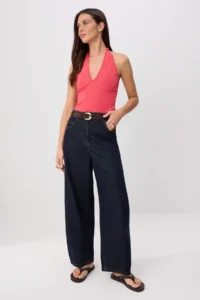 TRENDYOLMİLLA Fuchsia Plain Regular Barbell Neck Sleeveless Ribbed Flexible Knitting Blouse - Image 2