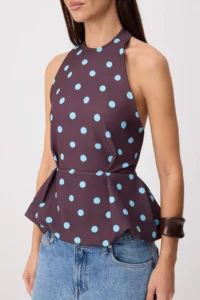 TRENDYOLMİLLA Brown Polka Dot Blouse - Image 3