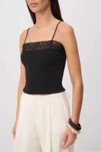TRENDYOLMİLLA Black Lace Detailed Sleeveless Knitwear Blouse - Image 3