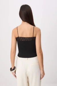 TRENDYOLMİLLA Black Lace Detailed Sleeveless Knitwear Blouse - Image 4