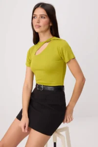 TRENDYOLMİLLA Oil Green Knitting Blouse - Image 2