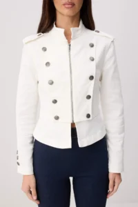 TRENDYOLMİLLA WHITE Button Detailed Napoleon DENIM Jacket - Image 3