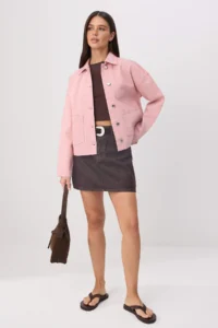 TRENDYOLMİLLA Pink Regular DENIM Jacket