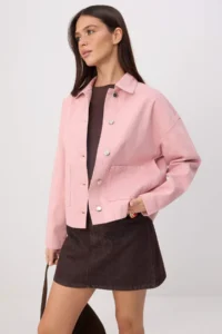 TRENDYOLMİLLA Pink Regular DENIM Jacket - Image 2