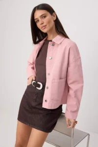 TRENDYOLMİLLA Pink Regular DENIM Jacket - Image 3