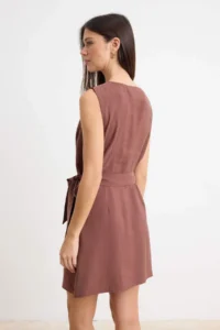 TRENDYOLMİLLA More Sustainable Brown Midi Weaving Dress - Image 4