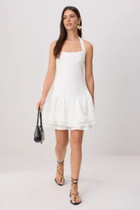 TRENDYOLMİLLA Ecru with flywheel / Frilly Short / Mini Weaving Dress - Image 2