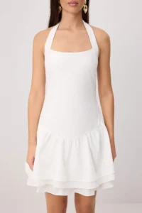 TRENDYOLMİLLA Ecru with flywheel / Frilly Short / Mini Weaving Dress - Image 3