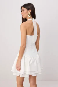 TRENDYOLMİLLA Ecru with flywheel / Frilly Short / Mini Weaving Dress - Image 4