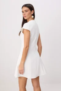TRENDYOLMİLLA WHITE A Cut Short / Mini Weaving Dress - Image 4