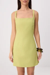 TRENDYOLMİLLA Oil Green Sleeveless Short / Mini Weaving Dress - Image 3