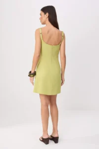 TRENDYOLMİLLA Oil Green Sleeveless Short / Mini Weaving Dress - Image 4