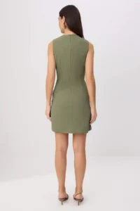 TRENDYOLMİLLA Khaki Plain Short / Mini Weaving Dress - Image 4