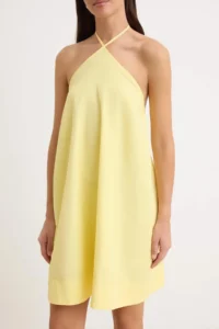 TRENDYOLMİLLA Light Yellow Mini Weaving Dress - Image 3