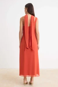 TRENDYOLMİLLA Pomegranate Blossom Siphon Lined Maxi Weaving Dress - Image 4