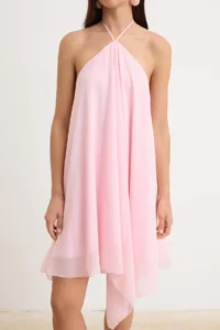 TRENDYOLMİLLA Light Pink Siphon Lined Mini Weaving Dress - Image 3