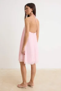 TRENDYOLMİLLA Light Pink Siphon Lined Mini Weaving Dress - Image 4