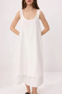 TRENDYOLMİLLA Ecru Midi  Weaving Dress - Image 3