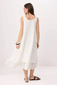 TRENDYOLMİLLA Ecru Midi  Weaving Dress - Image 4