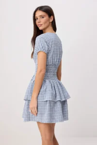 TRENDYOLMİLLA Mavi Plaid / Checkered Short / Mini  Weaving Dress - Image 4