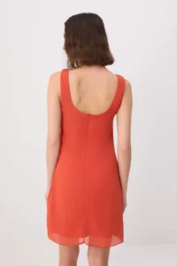TRENDYOLMİLLA Pomegranate Blossom Mini Siphon Lined Weaving Dress - Image 4