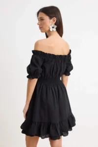 TRENDYOLMİLLA Black Mini Weaving Dress - Image 4