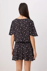 TRENDYOLMİLLA Black-Multicolored Printed Short / Mini Weaving Dress - Image 4