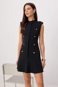 TRENDYOLMİLLA Black Accessory Detailed Short / Mini Weaving Dress - Image 2