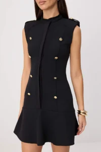 TRENDYOLMİLLA Black Accessory Detailed Short / Mini Weaving Dress - Image 3