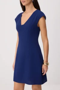 TRENDYOLMİLLA Navy Blue V-neck Short / Mini Weaving Dress - Image 3