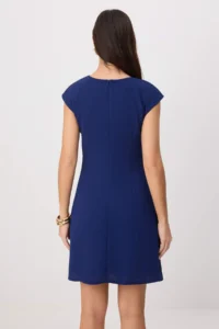 TRENDYOLMİLLA Navy Blue V-neck Short / Mini Weaving Dress - Image 4