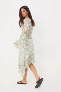 Siedres x Trendyolmilla Multicolored A-line/Life Form Printed Frilly Lace Skirt - Image 3