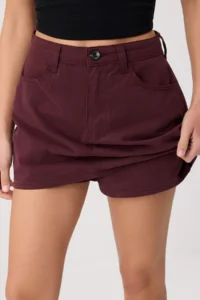 TRENDYOLMİLLA Burgundy Inside OF shorts Thick Soft Touch Mini Skirt - Image 3