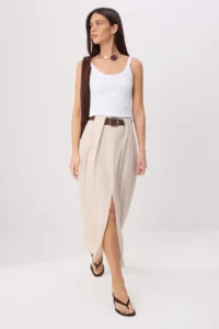 TRENDYOLMİLLA Stone Front Slit Arched Midi Skirt
