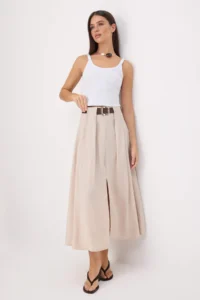 TRENDYOLMİLLA Stone Front Slit Arched Midi Skirt - Image 2