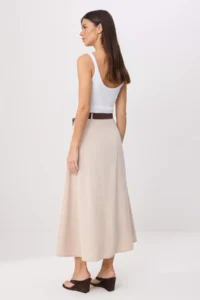 TRENDYOLMİLLA Stone Front Slit Arched Midi Skirt - Image 4