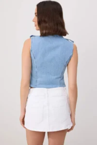 TRENDYOLMİLLA WHITE Belt Detailed Mini DENIM Skirt - Image 5