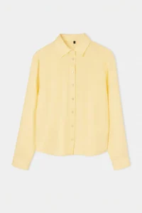 TRENDYOLMİLLA Light Yellow 100% Linen Shirt - Image 5