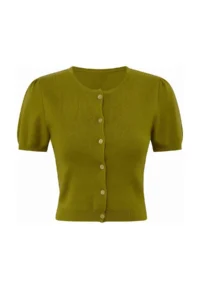 TRENDYOLMİLLA Oil Green Premium Yarn Strapless Blouse- Cardigan Knitwear Set - Image 6