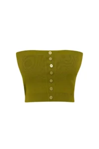 TRENDYOLMİLLA Oil Green Premium Yarn Strapless Blouse- Cardigan Knitwear Set - Image 8