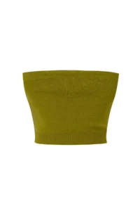 TRENDYOLMİLLA Oil Green Premium Yarn Strapless Blouse- Cardigan Knitwear Set - Image 9