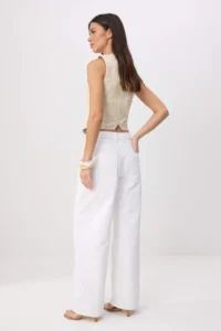 TRENDYOLMİLLA WHITE High Waist 100% Cotton Baggy jeans - Image 4