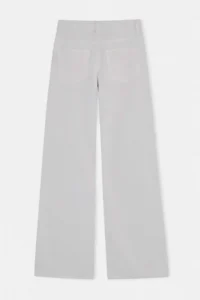 TRENDYOLMİLLA WHITE DRAPPY High Waist Seasonal 100% Cotton LONG Size Wide Leg jeans - Image 7