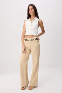 TRENDYOLMİLLA Beige SOFT Tencel Blended High Waist Wide Leg jeans - Image 2
