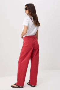 TRENDYOLMİLLA Red High Waist 100% Cotton barrel jeans - Image 4