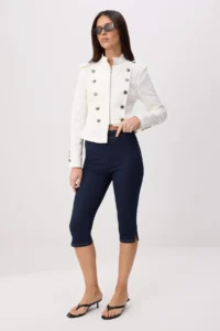TRENDYOLMİLLA DARK BLUE High Waist Capri jeans
