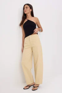 TRENDYOLMİLLA Camel Waist Detailed Tencel Blended High Waist Baggy jeans - Image 2